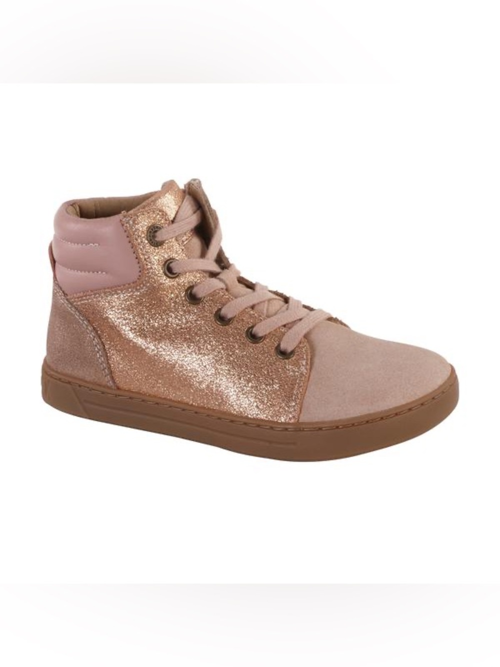 Birkenstock Bartlett Kids Metallic Rose Leather High Top Sneakers EU 34 US 3